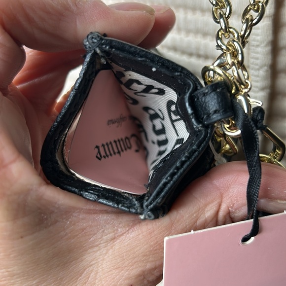 Juicy Couture Black Debossed Free Spirit Crossbody Bag Lanyard Keychain Set‎ NEW - Picture 10 of 17